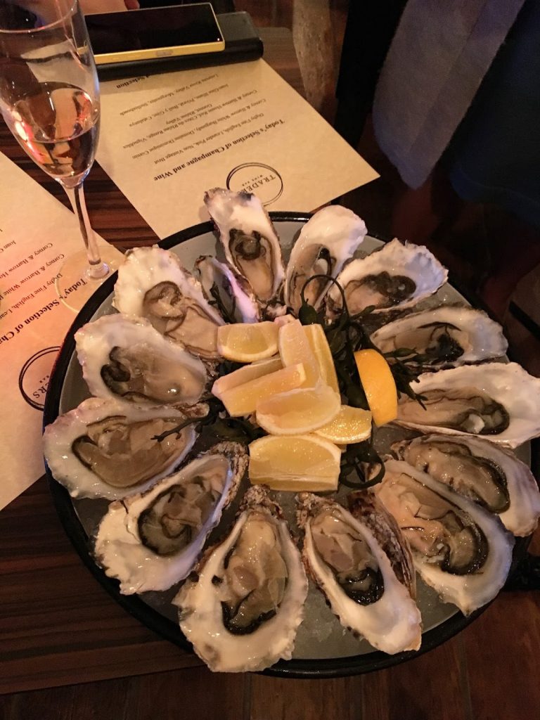Trader's Wine Bar - Wright Brothers' oysters and Digby Wines' pink sparkling